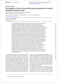 Rey-Mermet and Rothen - 2023 - The Interplay of Time-of-day and Chronotype Result